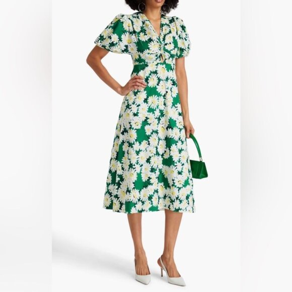 Diane Von Furstenberg Dresses & Skirts - Diane Von Furstenberg Green Floral Midi Dress
